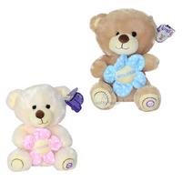 Peluş Oturan Ayı Çiçekli 25Cm
