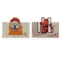 Vuki 0107-3 Şekilli Hediye Tebrik Kartı Kedi & Köpek