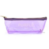 Vuki 0115-1 Şeffaf Üçgen Kalem Çantası Mor