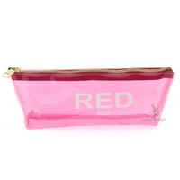 Vuki 0115-2 Şeffaf Üçgen Kalem Çantası Kırmızı