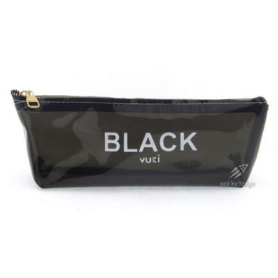 Vuki 0115-4 Şeffaf Üçgen Kalem Çantası Siyah