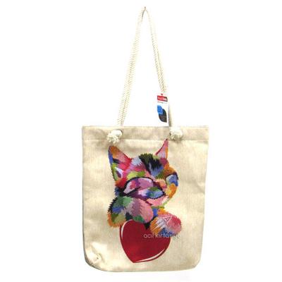 Haydibag Dokuma Heybe Çantası Kalpli Kedi