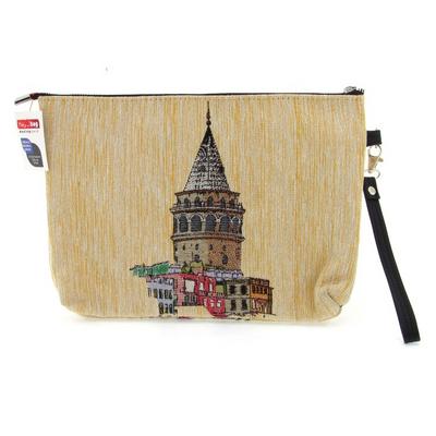 Haydibag Dokuma Körüklü El Çantası Galata Kulesi