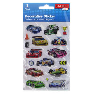 Tanex Kids Dekoratif Damla Etiket 25055 Yarış Arabası