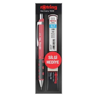 Rotring Tikky Versatil Kalem Silgi Ve Uç Set 0,7Mm Gül Kurusu