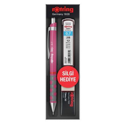Rotring Tikky Versatil Kalem Silgi Ve Uç Set 0,7Mm Ahududu Pembe