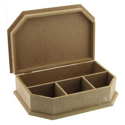 Magic Art Ahşap Mdf Obje Kt105 Kutu Köşeli Bölmeli