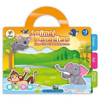 Lino Tekrar Kullanılabilen Sticker A5 Boy Animal Paradise