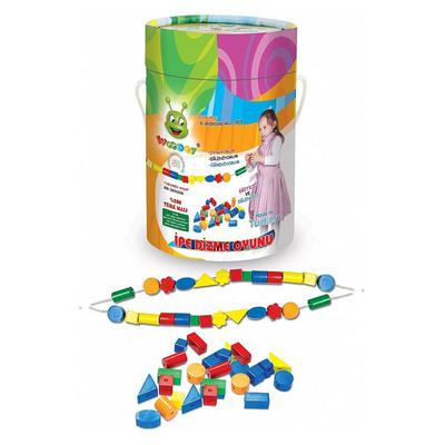 Woodoy Ahşap İpe Dizme Oyunu 50 Parça