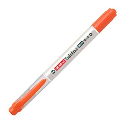 Dong-A Twinliner Soft Brush Fırça Uçlu Çift Taraflı Kalem 10 Orange