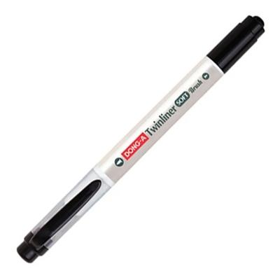 Dong-A Twinliner Soft Brush Fırça Uçlu Çift Taraflı Kalem 31 Black
