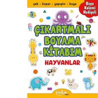 Pinokyo Yay. - Çıkartmalı Boyama Kitabı Kuru Boya Hediyeli Hayvanlar