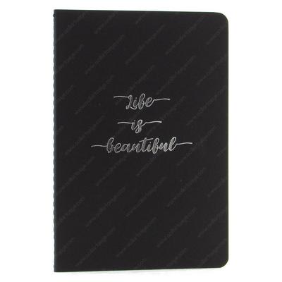 Liz Syh13 Siyah Kapak Defter 13X21 40 Yaprak Çizgili Life Is Beautiful