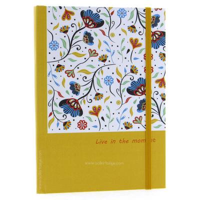 Liz Ofs129l Lastikli Defter 14X20cm Noktalı Live In The Moment Yellow