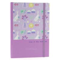 Liz Ofs129l Lastikli Defter 14X20cm Noktalı Live In The Moment Purple