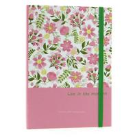 Liz Ofs129l Lastikli Defter 14X20cm Noktalı Live In The Moment Pink