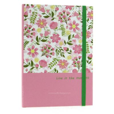 Liz Ofs129l Lastikli Defter 14X20cm Noktalı Live In The Moment Pink
