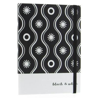 Liz Ofs129l Lastikli Defter 14X20cm Noktalı Black White 01