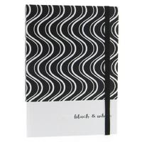 Liz Ofs129l Lastikli Defter 14X20cm Noktalı Black White 02