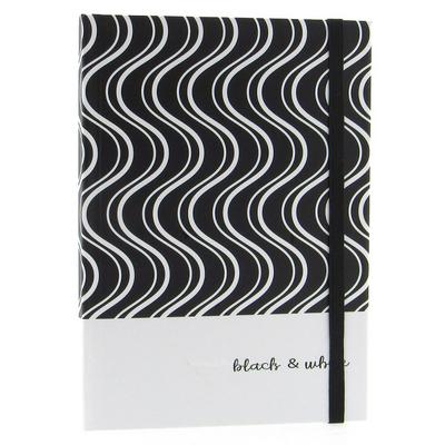 Liz Ofs129l Lastikli Defter 14X20cm Noktalı Black White 02