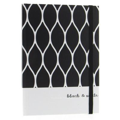 Liz Ofs129l Lastikli Defter 14X20cm Noktalı Black White 03