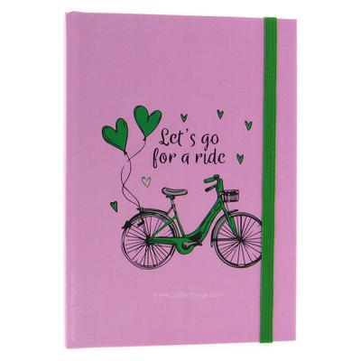Liz Ofs129l Lastikli Defter 14X20cm Noktalı Bike Pink