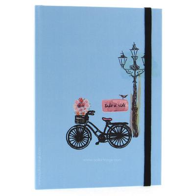 Liz Ofs129l Lastikli Defter 14X20cm Noktalı Bike Blue