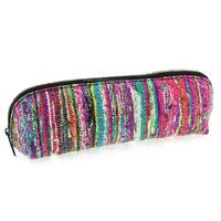 Liz Baskılı Kalem Çantası Kilim Desenli Pembe - Mor