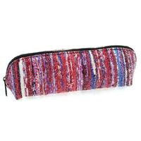 Liz Baskılı Kalem Çantası Kilim Desenli Kırmızı - Beyaz