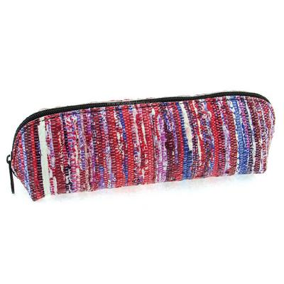 Liz Baskılı Kalem Çantası Kilim Desenli Kırmızı - Beyaz