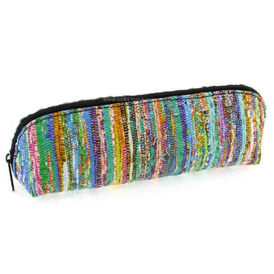 Liz Baskılı Kalem Çantası Kilim Desenli Yeşil - Mavi