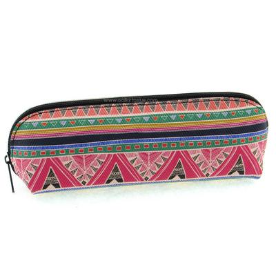 Liz Baskılı Kalem Çantası Halı Desenli Pembe - Sarı