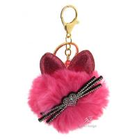 Taros 5005 Peluş Taşlı Cats Anahtarlık Fuşya