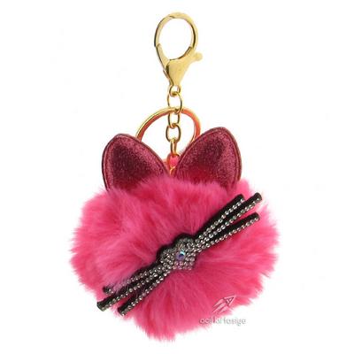 Taros 5005 Peluş Taşlı Cats Anahtarlık Fuşya