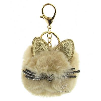 Taros 5005 Peluş Taşlı Cats Anahtarlık Latte