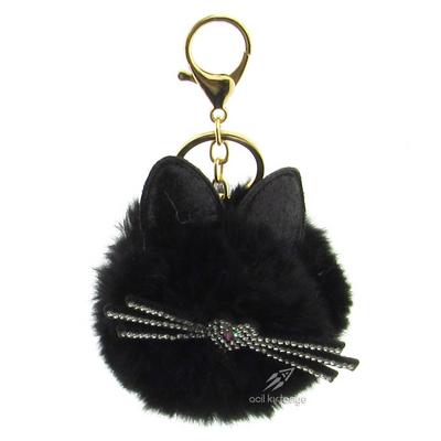 Taros 5005 Peluş Taşlı Cats Anahtarlık Siyah