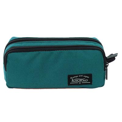 Kaukko Basic Çift Bölmeli Kalem Çantası K2145 Turkuaz