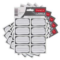 Tanex Tek Renk Sade Bordürlü Okul Etiketi 5'Li Paket