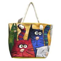 Haydibag Dokuma Plaj Çantası Kediler