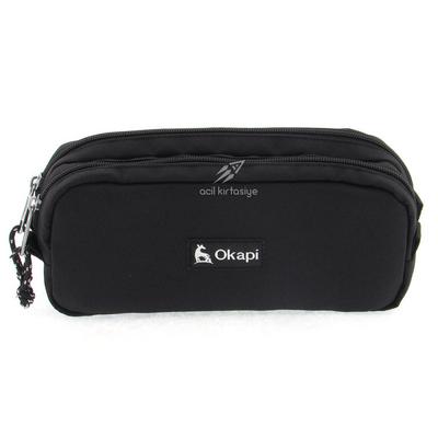 Okapi Okp-108 Çift Gözlü Kalem Çantası Siyah