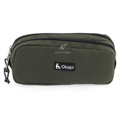 Okapi Okp-108 Çift Gözlü Kalem Çantası Haki