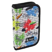 Okapi Okp-123 İçi Bölmeli Ve Lastikli Kalem Çantası Duvar Yazısı