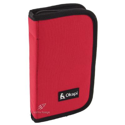 Okapi Okp-123 İçi Bölmeli Ve Lastikli Kalem Çantası Kırmızı