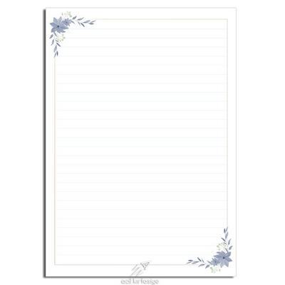 Desenli Kağıt A4 Boy 40'Lı Paket Floral Blue