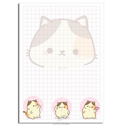 Acil Kırtasiye Desenli Memopad A6 Küçük Boy 40 Yaprak Kediler Pembeli