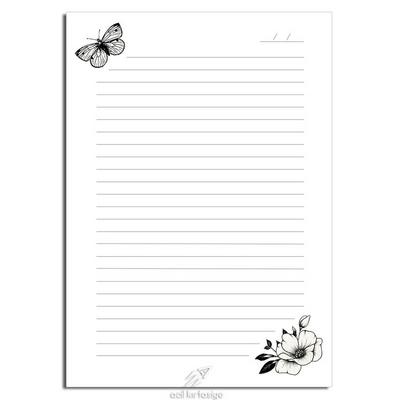 Acil Kırtasiye Desenli Memopad A6 Küçük Boy 40 Yaprak Butterfly