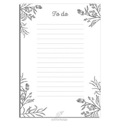 Acil Kırtasiye Desenli Memopad A6 Küçük Boy 40 Yaprak Black To Do