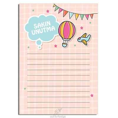Acil Kırtasiye Desenli Memopad A6 Küçük Boy 40 Yaprak Sakın Unutma