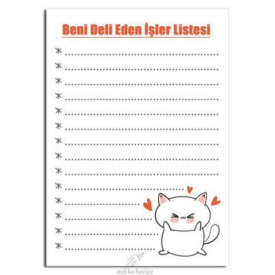 Acil Kırtasiye Desenli Memopad A6 Küçük Boy 40 Yaprak Beni Deli Eden İşler