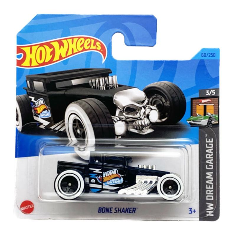 Hot Wheels Bone Shaker 2010 - Édition Walmart Exclusive, Bleu, Jantes Goodyear Chrome 5 Branches, 1/64
